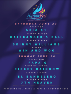 Harbor Fest Schedule of Acts
